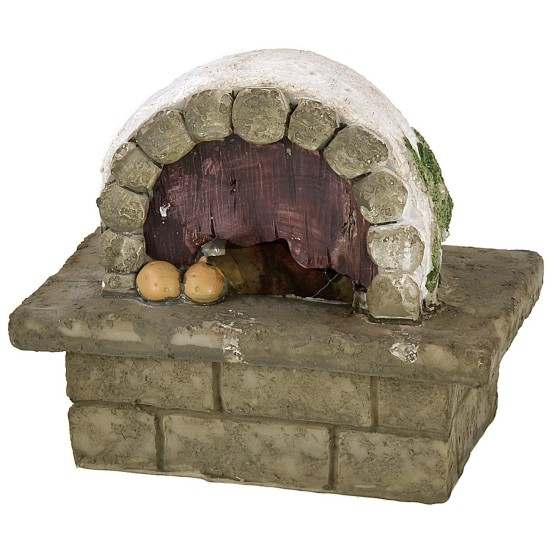 Horno redondo con fuego funcionando a pilas cm 10,8x6,2x9,6 h
