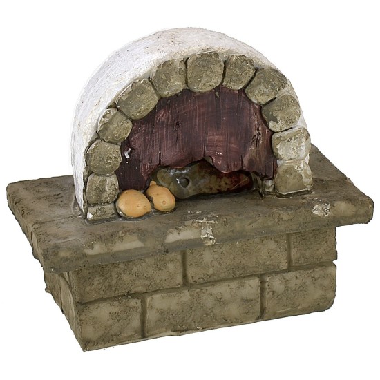 Round oven with battery-operated fire 10.8x6.2x9.6 cm h