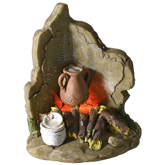 Bivouac with battery-operated fire 9.2x6.8x11.5 h cm