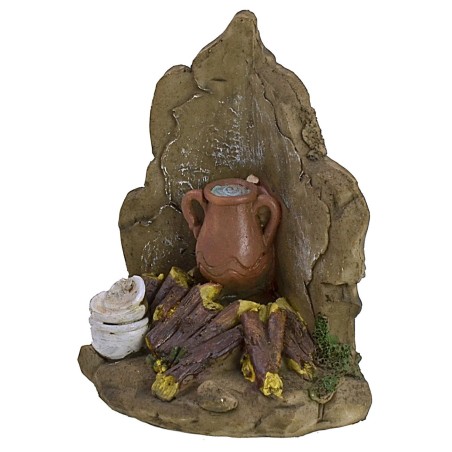 Bivacco con fuoco funzionante a batterie cm 9,2x6,8x11,5 h