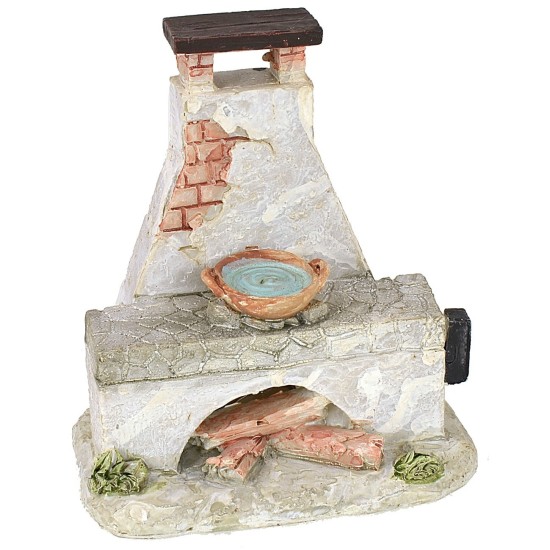 Chimenea con fuego a pilas de tamaño 10x6x11 cm h
