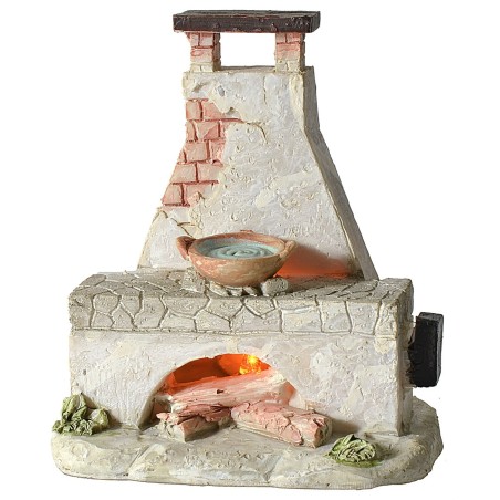 Caminetto con fuoco funzionante a batterie cm 10x6x11 h