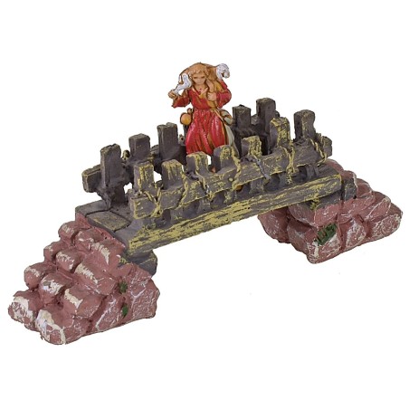 Ponte tra due argini in resina cm 2,8x12x4,4 h Mondo Presepi