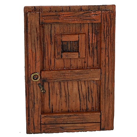 Puerta de resina efecto madera cm 6x0,9x8,7 h Mundo Pesebres
