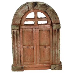 Puerta de resina de dos hojas con arco de 7x0,9x9,7 cm h