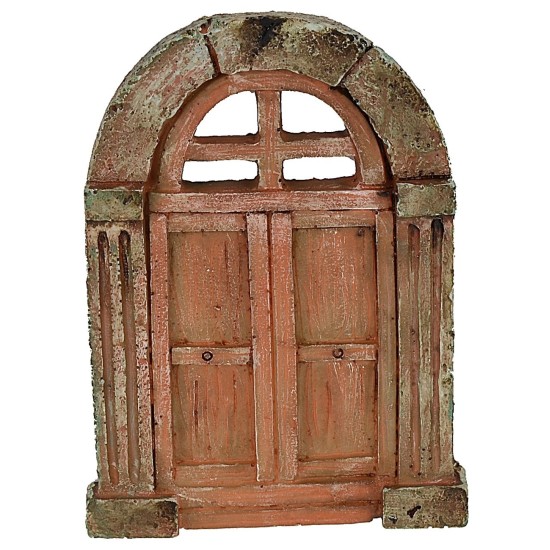 Puerta de resina de dos hojas con arco de 7x0,9x9,7 cm h