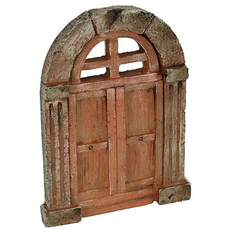 Puerta de resina de dos hojas con arco de 7x0,9x9,7 cm h Mundo