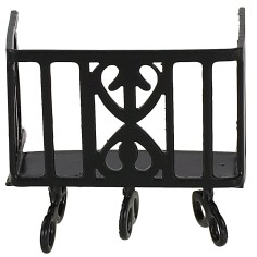Barandilla con balcón negro de metal de 4,8x2,7x3 cm h 2