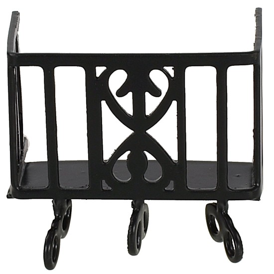 Barandilla con balcón negro de metal de 4,8x2,7x3 cm h