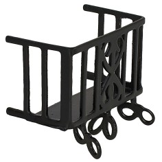 Barandilla con balcón negro de metal de 4,8x2,7x3 cm h