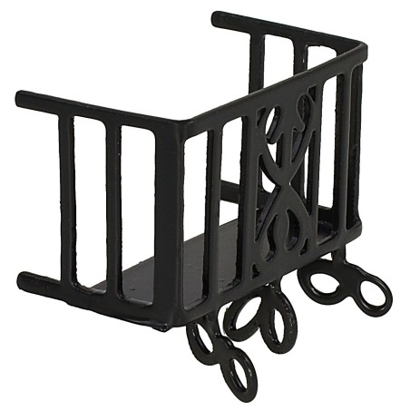 Barandilla con balcón negro de metal de 4,8x2,7x3 cm h