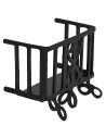 Barandilla con balcón negro de metal de 4,8x2,7x3 cm h