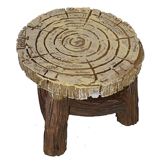 Round coffee table in wood effect resin cm ø 4,4x3,5 h