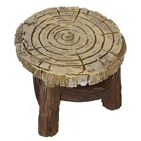 Tavolino tondo in resina effetto legno cm ø 4,4x3,5 h Mondo