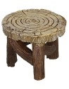 Round coffee table in wood effect resin cm ø 4,4x3,5 h