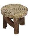 Tavolino tondo in resina effetto legno cm ø 4,4x3,5 h Mondo