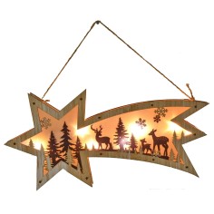 Estrella cometa luminosa para colgar a pilas de 36x3x17,5 cm h