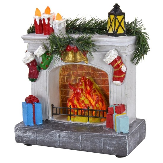 Hogar iluminado a pilas de 18x9x16 cm h Mundo Pesebre