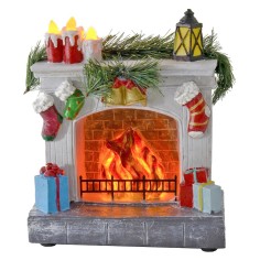 Hogar iluminado a pilas de 18x9x16 cm h Mundo Pesebre