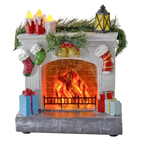 Caminetto illuminato a batterie cm 18x9x16 h Mondo Presepi
