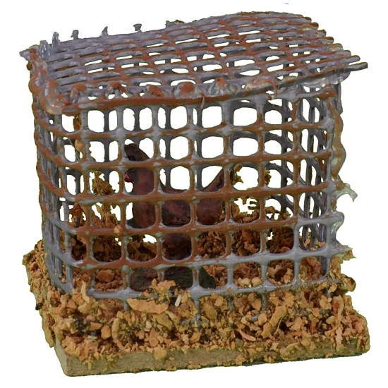 Gabbia con gallina cm 5x4,8x4,5 h