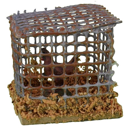 Gabbia con gallina cm 5x4,8x4,5 h