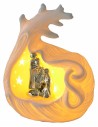 Natividad y cueva de porcelana con luz de 14x11,7x17,5 cm h