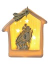 Nativity and hut in porcelain with light 15.5x9.2x18.2 h cm