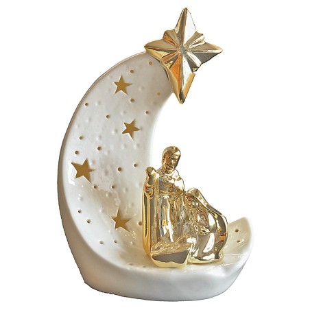 Nativity with comet in illuminated porcelain cm 17x10,3x24,5 h