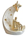 Nativity on the crescent in porcelain with light 17x10.3x24.5 cm