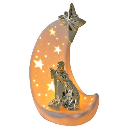 Natività con cometa in porcellana illuminata cm 17x10,3x24,5 h