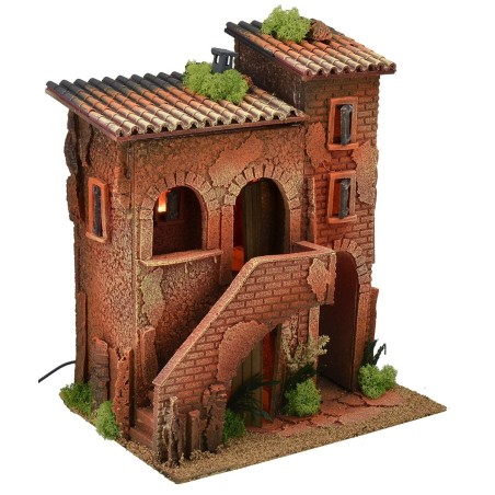 Casa iluminada para Belén cm 35x25x42 h Mundo Belenes