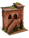 Casa doppia illuminata con scala cm 35x25x42 h