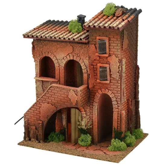 Casa iluminada para Belén cm 35x25x42 h Mundo Belenes