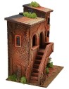 Casa doppia illuminata con scala cm 35x25x42 h