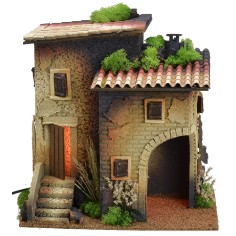 Casa iluminada con gran arco angular para tienda o cueva de
