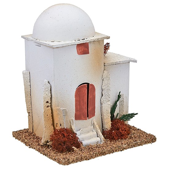 Casa araba con cupola e scala cm 14x12,5x17 h legno, altezza