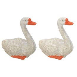 Set of 2 resin swans cm 4,5x2,2x4,4 h