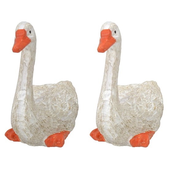 Conjunto de 2 cisnes de resina de 4,5x2,2x4,4 cm de altura Mundo Pesebres