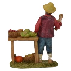 Ortolano con banchetto di verdure in resina 10 cm 2