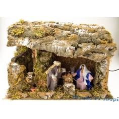 Cabaña con movimiento y fuego Mundo Pesebre