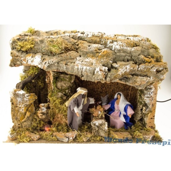 Cabaña con movimiento y fuego Mundo Pesebre