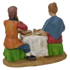 Scena famiglia al tavolo in resina serie 10 cm Mondo Presepi 2