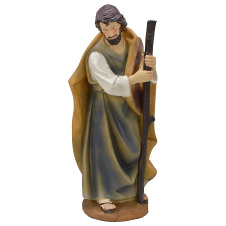 San Giuseppe con bastone in resina 40 cm