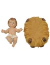 Baby Jesus cm 15.5x10.5 in resin with cradle for 40 cm statues