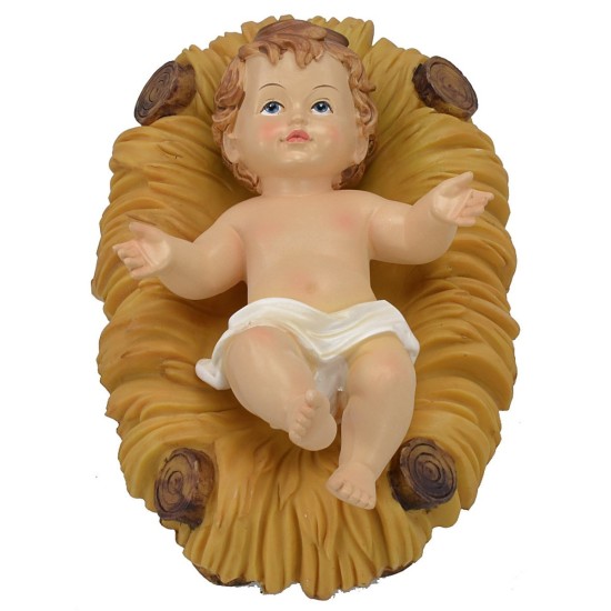 Paben Gesù Bambino In Resina – Statuetta Per Presepe O Altare – 15 Cm, Dipinta A Mano