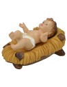 Baby Jesus cm 15.5x10.5 in resin with cradle for statues of 40