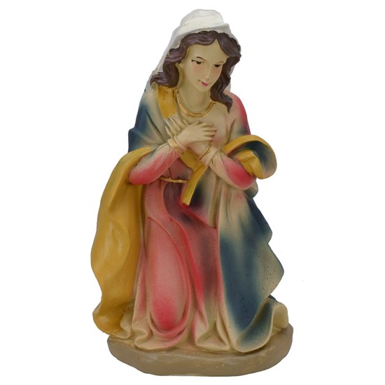 Kneeling Madonna for Nativity scene in resin 40 cm series
