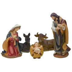 Natività 5 soggetti in resina serie 40 cm