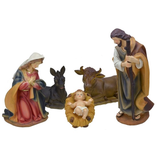 Natividad 5 figuras en resina serie 40 cm Mundo Belenes